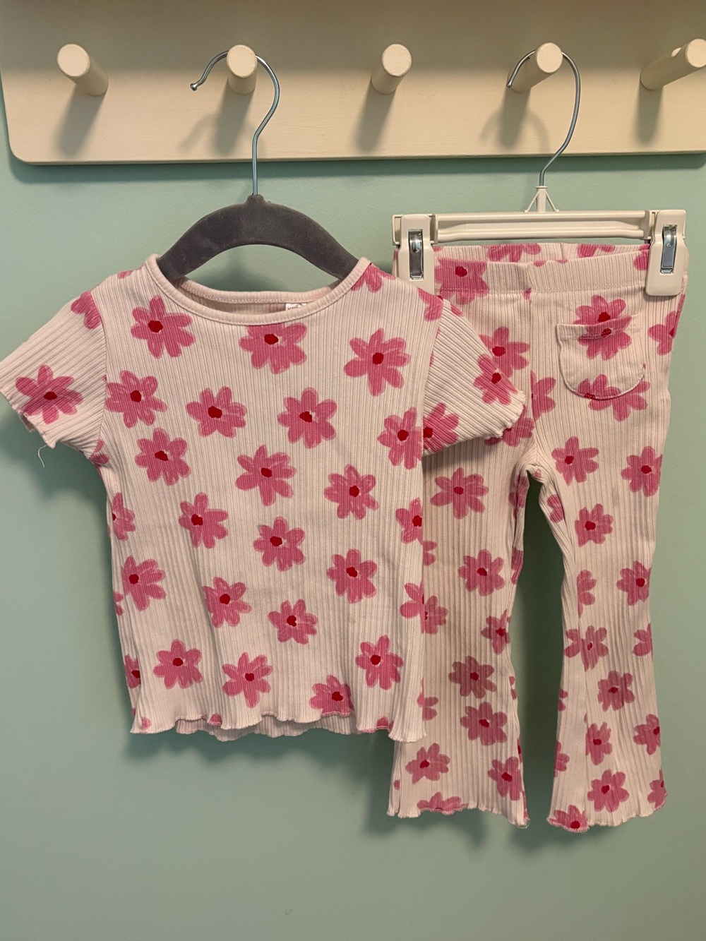 Zara Floral Ribbed Set